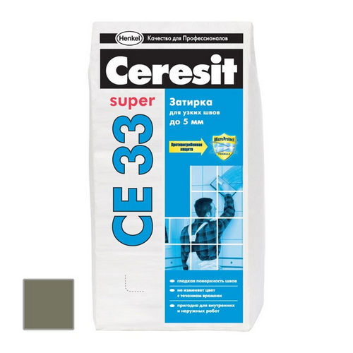 Затирка цементная Ceresit CE 33 Super оливковая 2 кг
