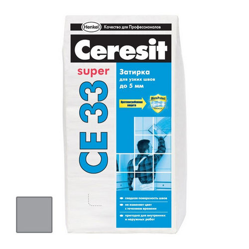 Затирка цементная Ceresit CE 33 Super Антрацит 2 кг
