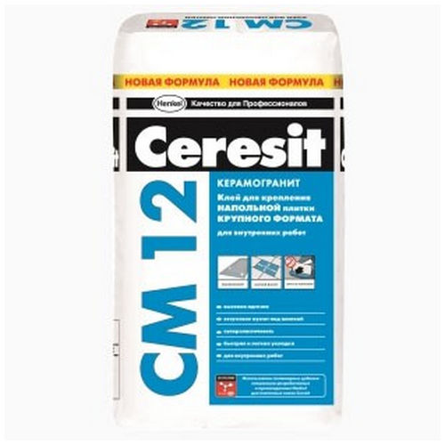 Клей для напольной плитки крупного формата Ceresit CM 12 25 кг