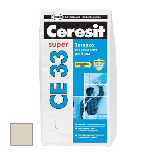 Затирка цементная Ceresit CE 33 Super бежевая 2 кг